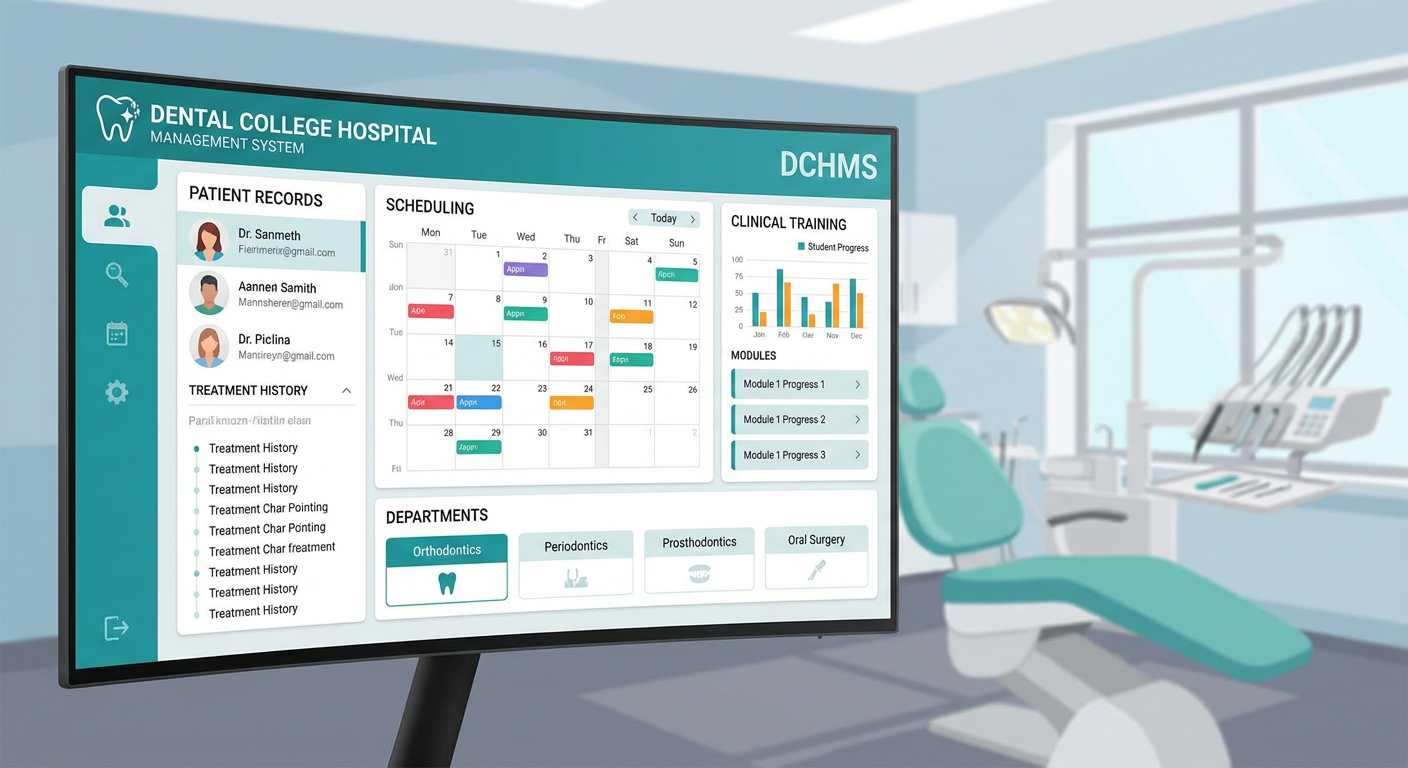 Dental college hospital management system dashboard